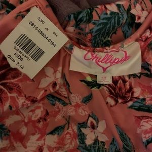 Girls pink flowery romper